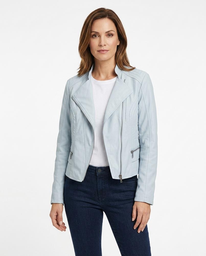 Heidi-Outlet - Serev | Asymmetrical Quilted Leather Jacket Women