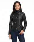 Heidi-Outlet - Danav | Asymmetrical Fitted Leather Jacket Women