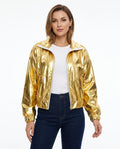 Heidi-Outlet - Kahal | Metallic Zip-Up Jacket Women