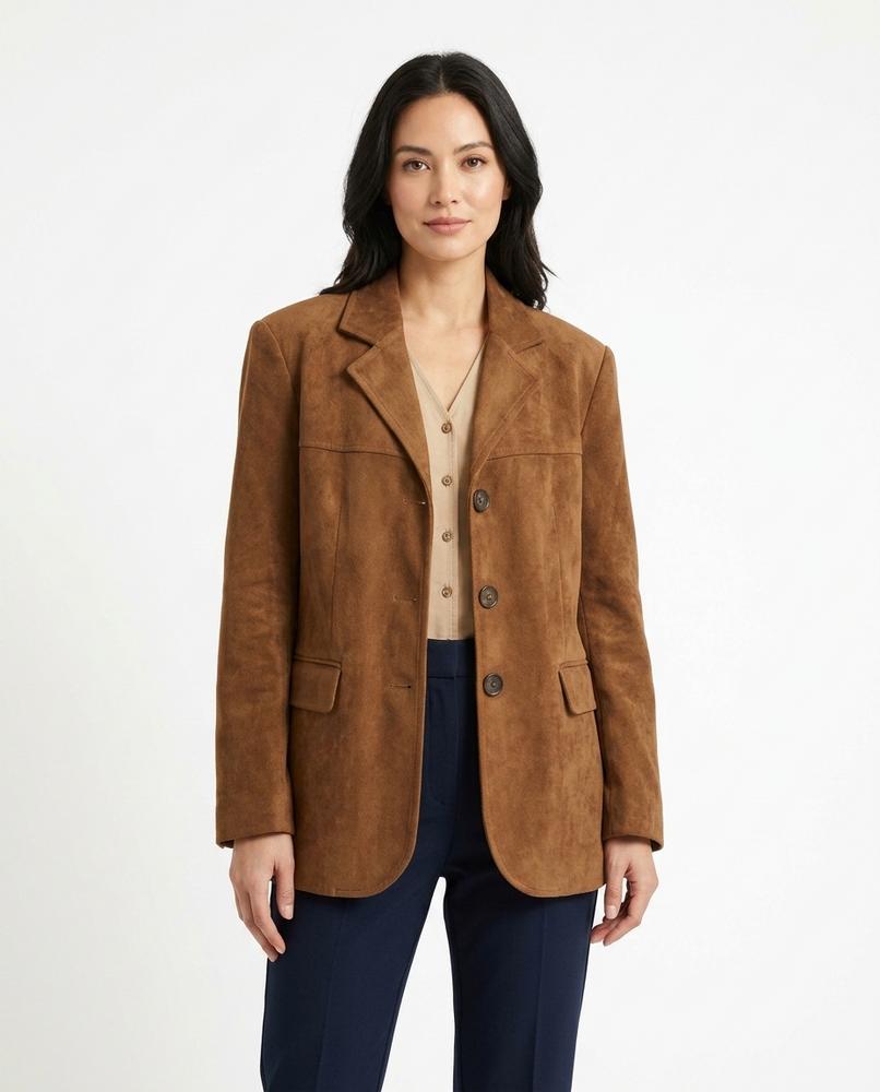 Heidi-Outlet - Rolen | Faux Suede Single-Breasted Blazer Women