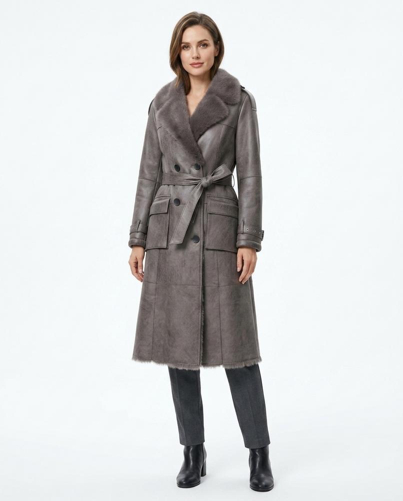 Heidi-Outlet - Karon | Shearling Double-Breasted Coat Women