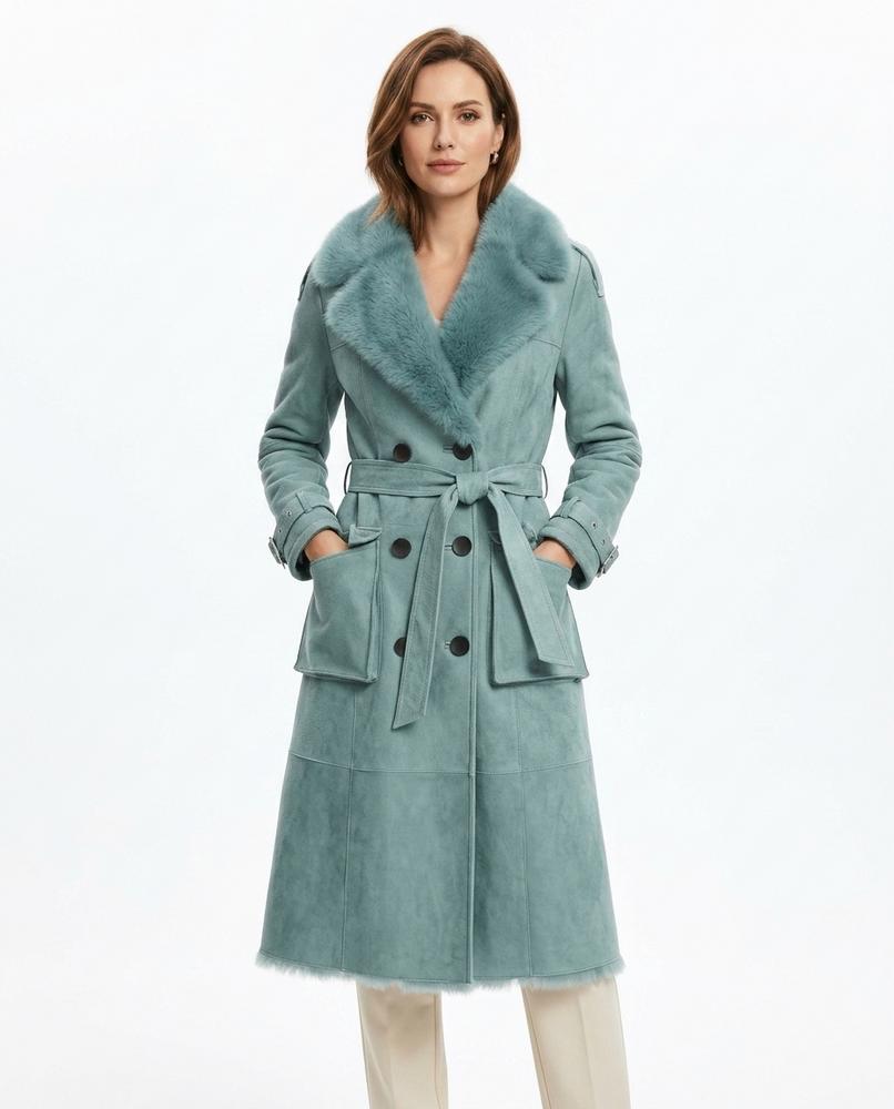 Heidi-Outlet - Karon | Shearling Double-Breasted Coat Women
