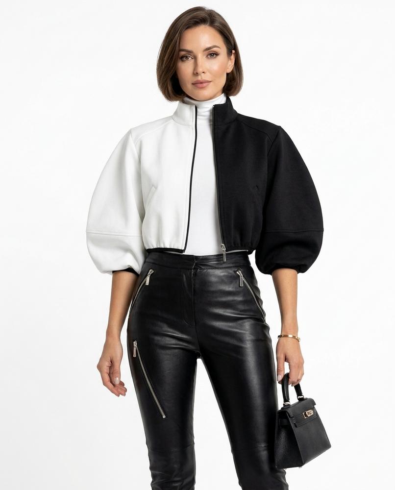 Heidi-Outlet - Rimer | Color-Block Cropped Jacket Women