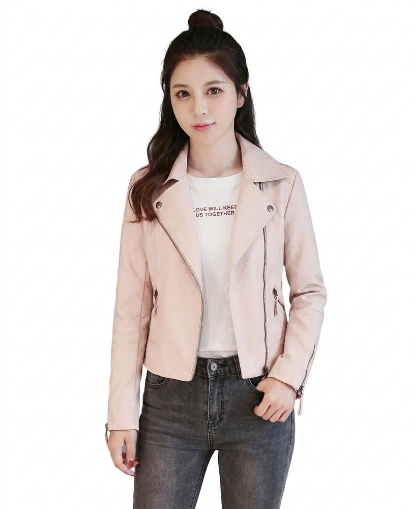 Heidi-Outlet - Varal | Asymmetrical Fitted Leather Jacket Women