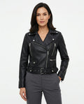 Heidi-Outlet - Nevar | Faux Leather Asymmetrical Leather Jacket Women