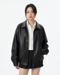 Heidi-Outlet - Romer | Zippered Relaxed Fit Leather Jacket Women