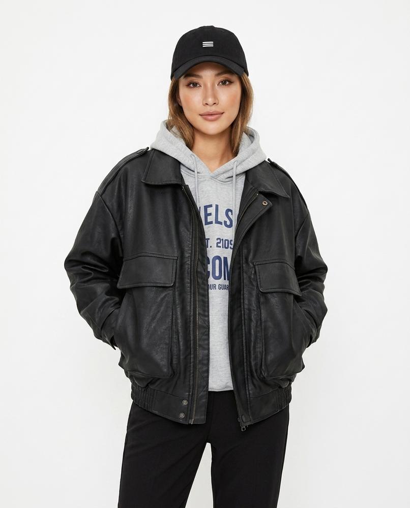 Heidi-Outlet - Vivan | Faux-Leather Oversized Jacket Women