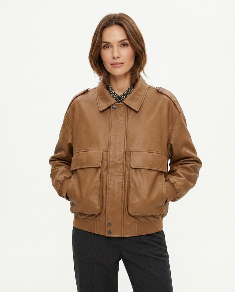 Heidi-Outlet - Vivan | Faux-Leather Oversized Jacket Women