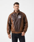 Heidi-Outlet - Conal | Two-Tone Embroidered Leather Jacket Men