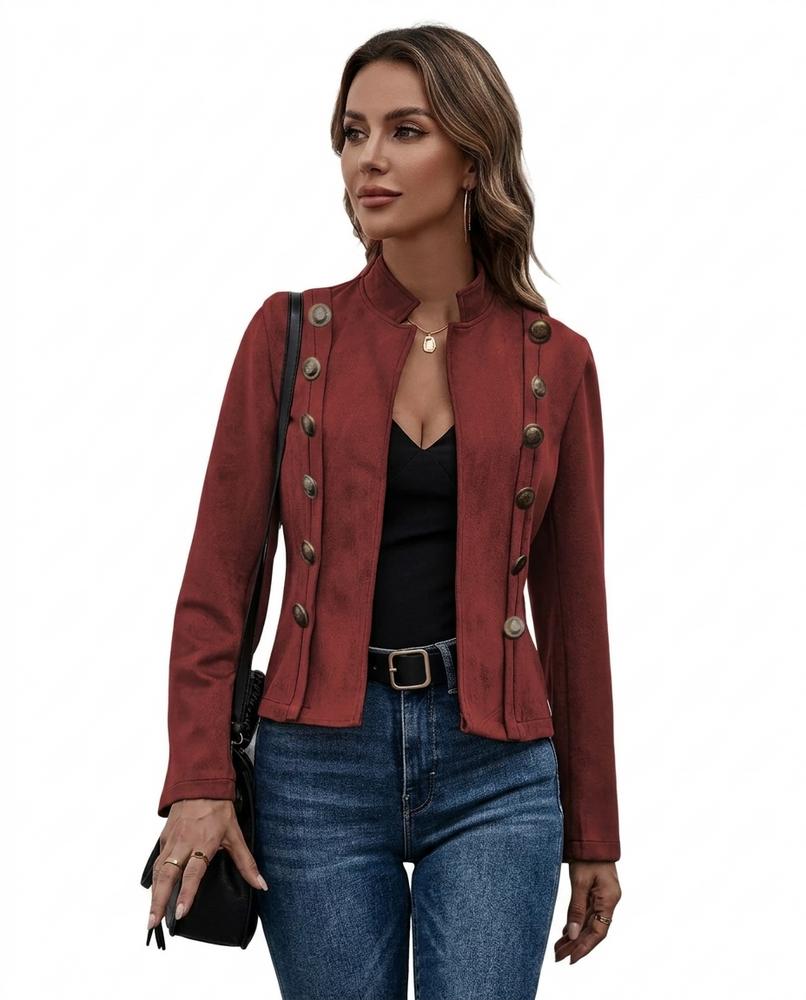 Heidi-Outlet - Elvin | Double-Breasted Stand-Collar Jacket Women