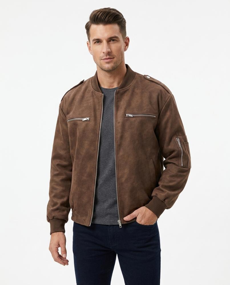 Heidi-Outlet - Vilen | Suede-Look Zipped Jacket Men