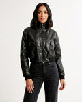 Heidi-Outlet - Arral | Faux-Leather Cropped Jacket Women