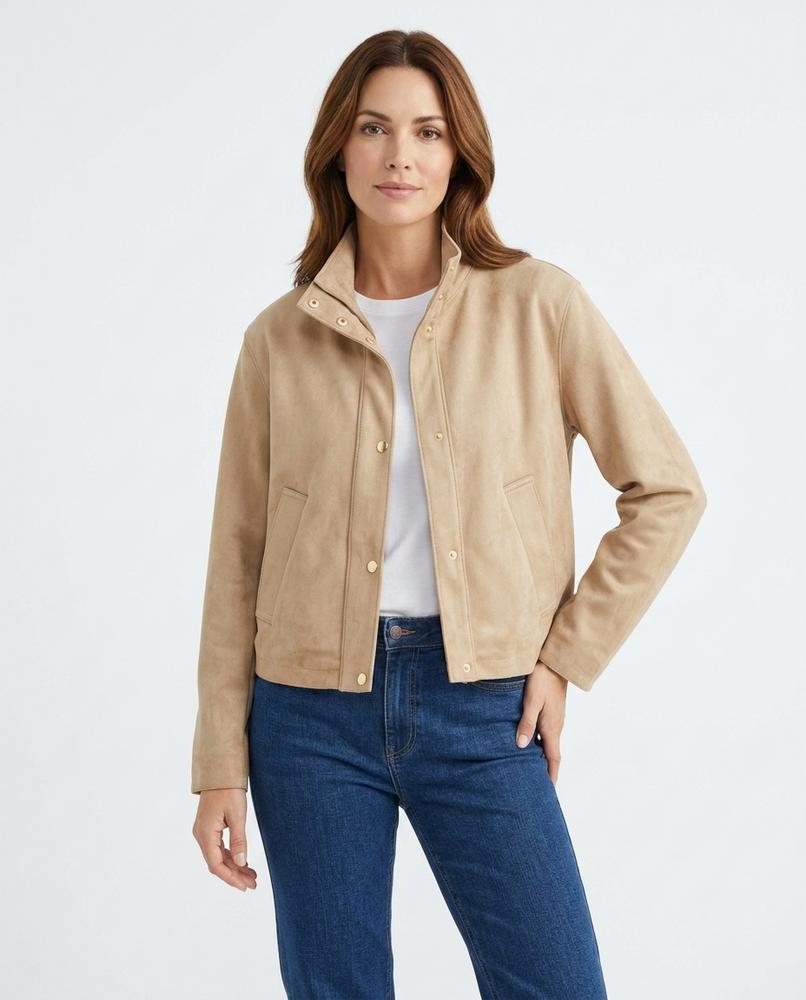 Heidi-Outlet - Dasen | Suede-Look Snap-Button Jacket Women