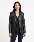 Heidi-Outlet - Rimel | Faux-Leather Tailored Blazer Women