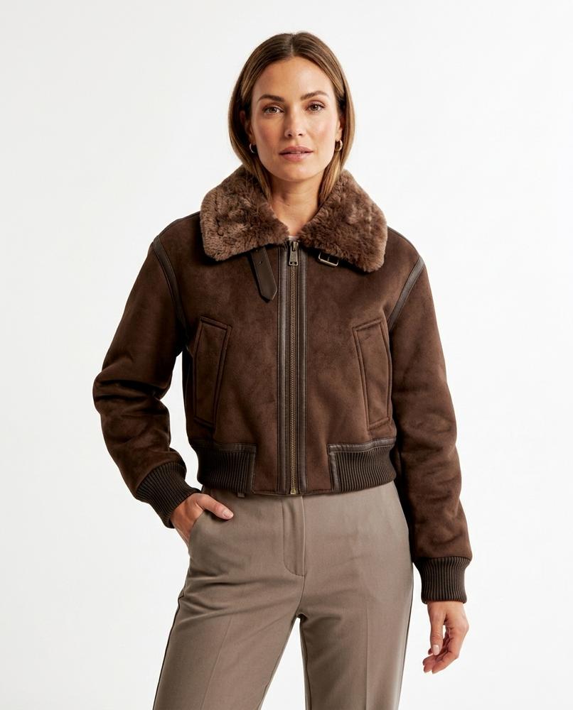 Heidi-Outlet - Zeken | Shearling-Collar Cropped Jacket Women