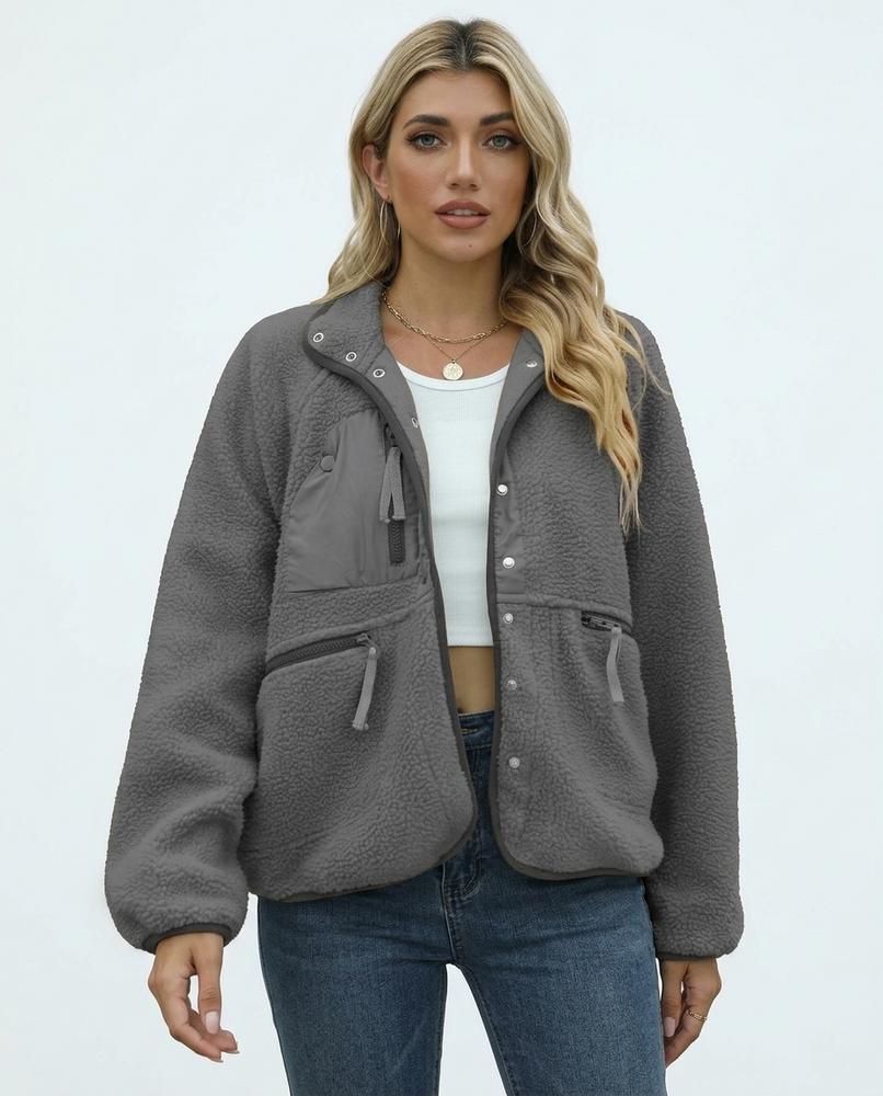 Heidi-Outlet - Lyram | Fleece Button-Front Jacket Women