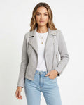 Heidi-Outlet - Lymar | Asymmetrical Faux Suede Jacket Women