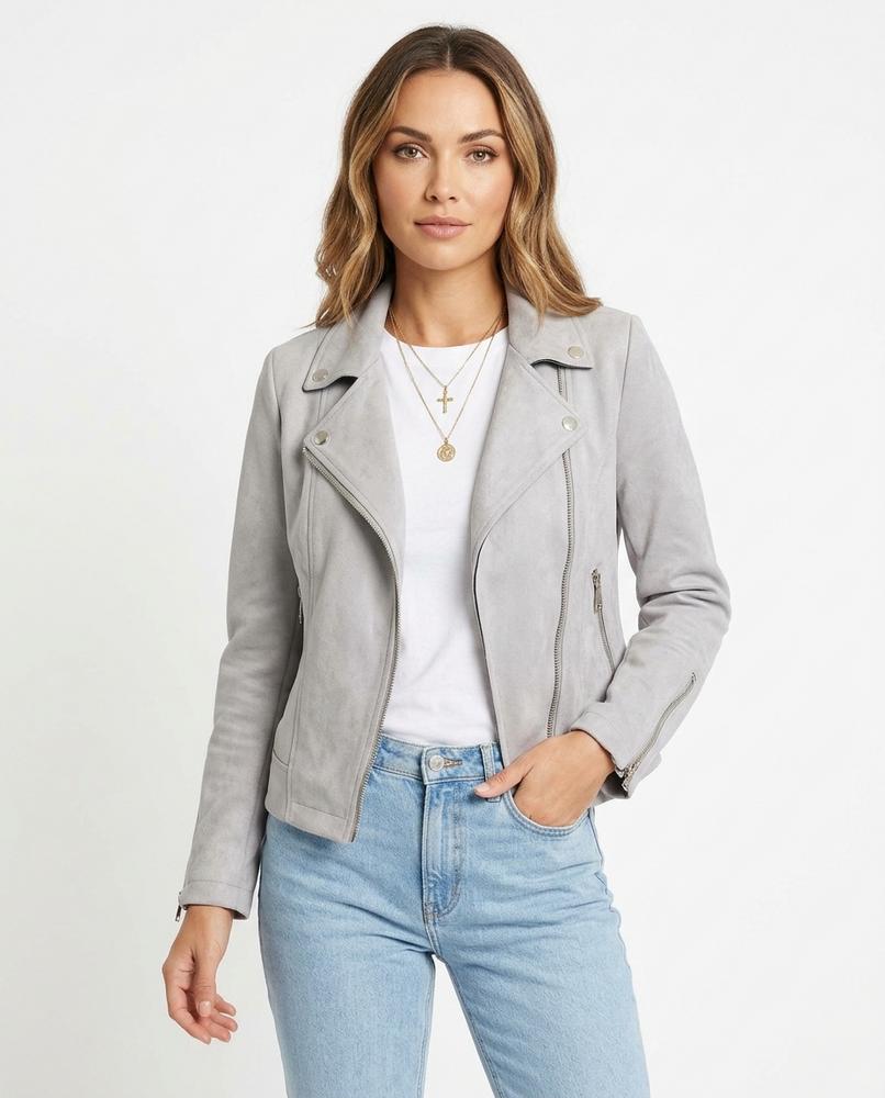 Heidi-Outlet - Lymar | Asymmetrical Faux Suede Jacket Women