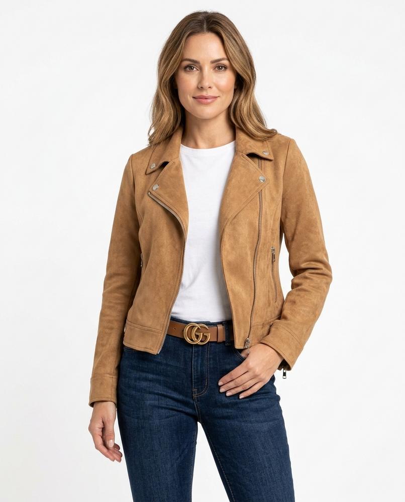 Heidi-Outlet - Lymar | Asymmetrical Faux Suede Jacket Women