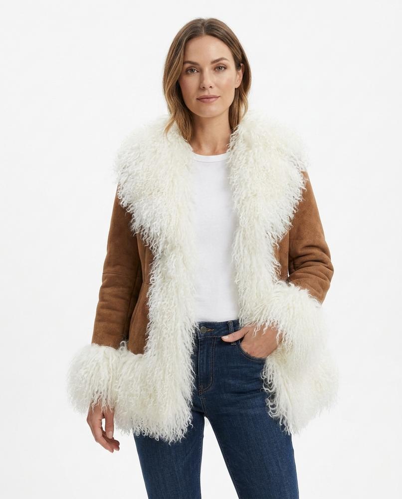 Heidi-Outlet - Tamer | Faux-Suede Lambskin-Trimmed Jacket Women