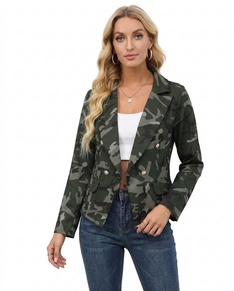 Heidi-Outlet - Tatal | Patterned Double-Breasted Blazer Women