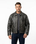 Heidi-Outlet - Letir | Distressed Zip-Up Leather Jacket Men