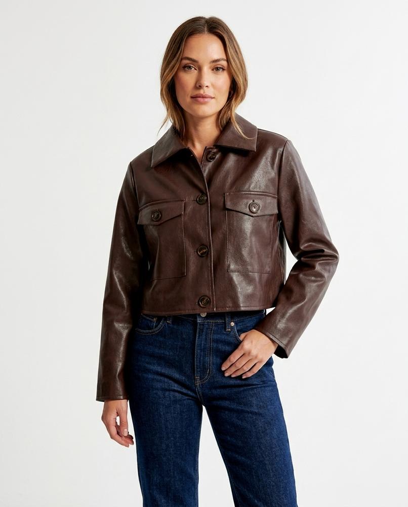 Heidi-Outlet - Arsen | Cropped Faux Leather Jacket Women