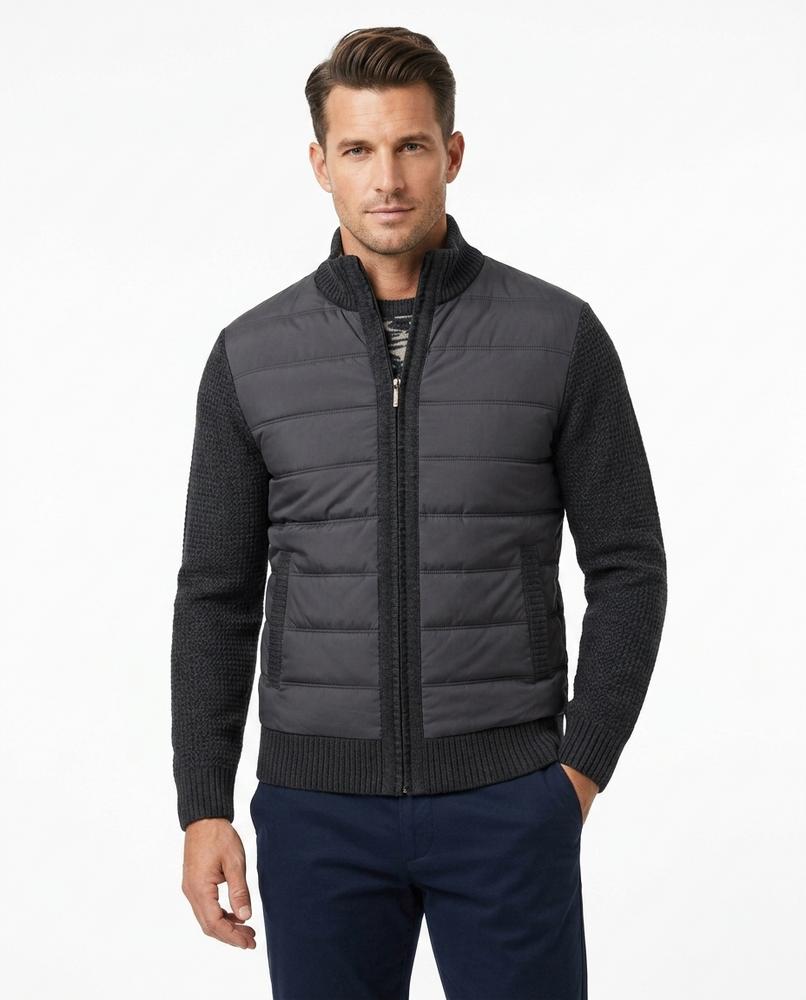 Heidi-Outlet - Rizan | Quilted Hybrid Knit Cardigan Men
