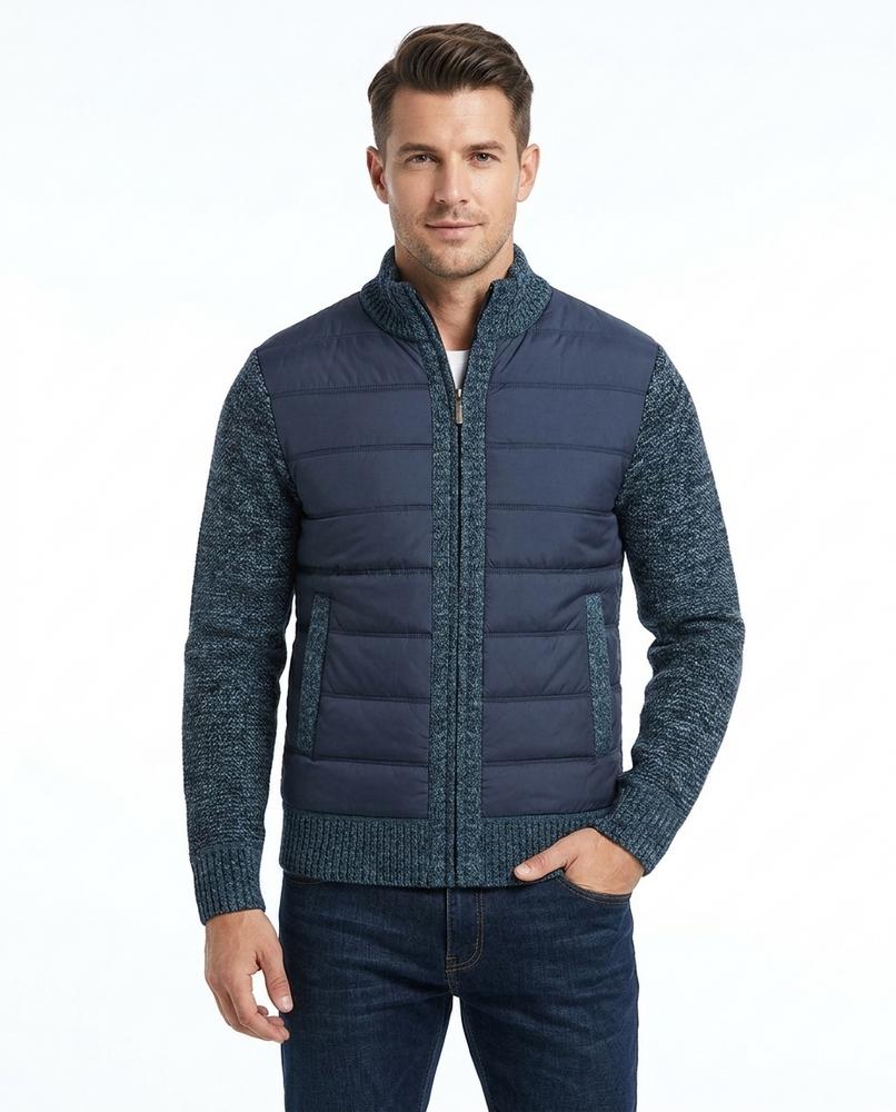 Heidi-Outlet - Rizan | Quilted Hybrid Knit Cardigan Men