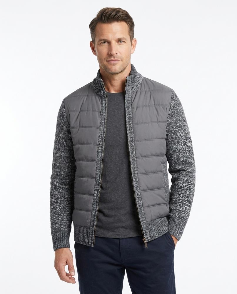 Heidi-Outlet - Rizan | Quilted Hybrid Knit Cardigan Men