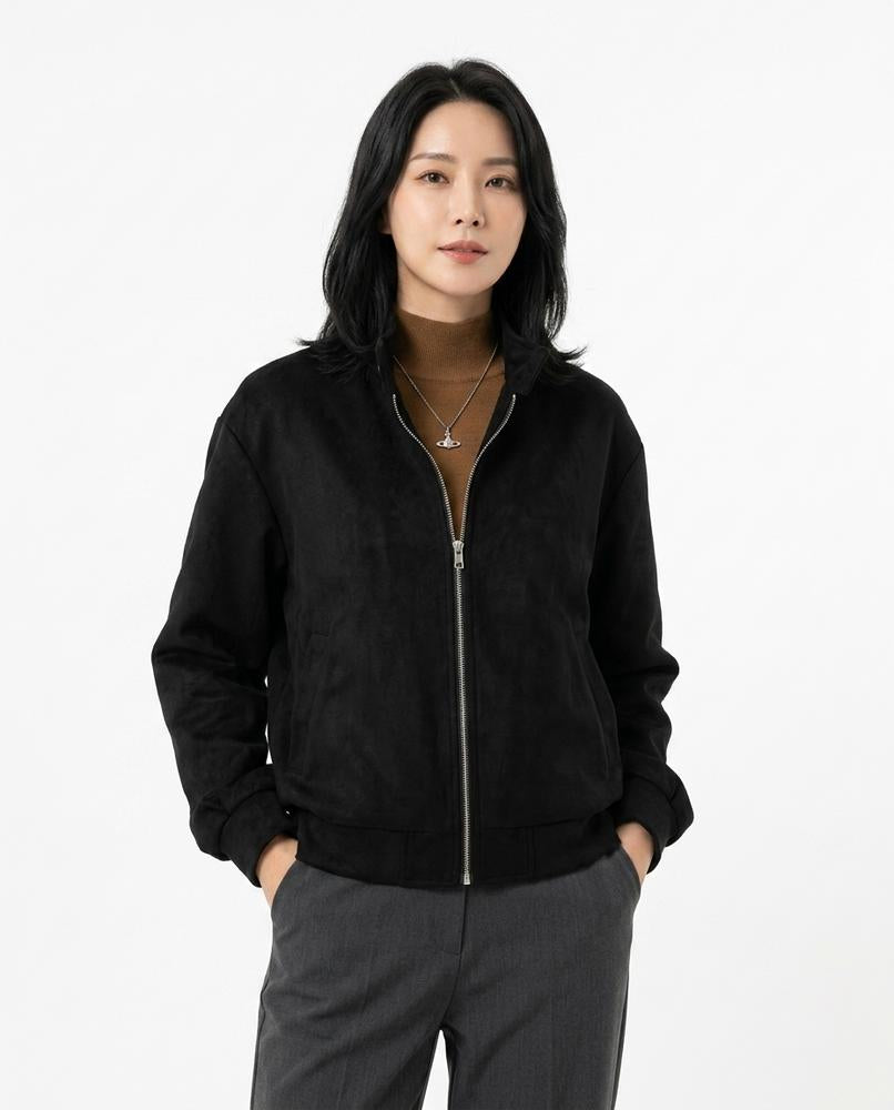 Heidi-Outlet - Elmon | Zip-Up Suede-Look Jacket Women
