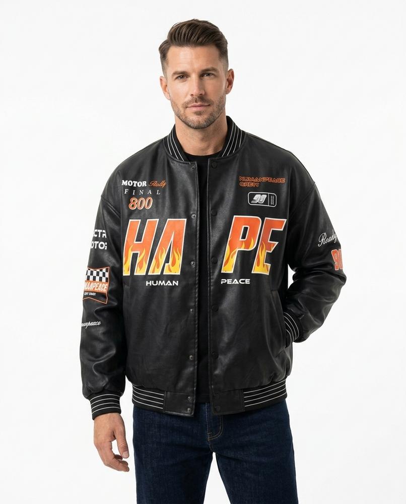 Heidi-Outlet - Yomin | Faux-Leather Printed Jacket Men