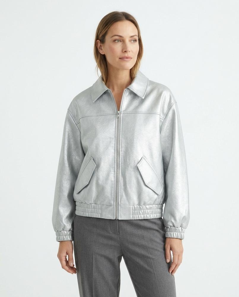Heidi-Outlet - Veram | Faux Leather Zip-Up Leather Jacket Women