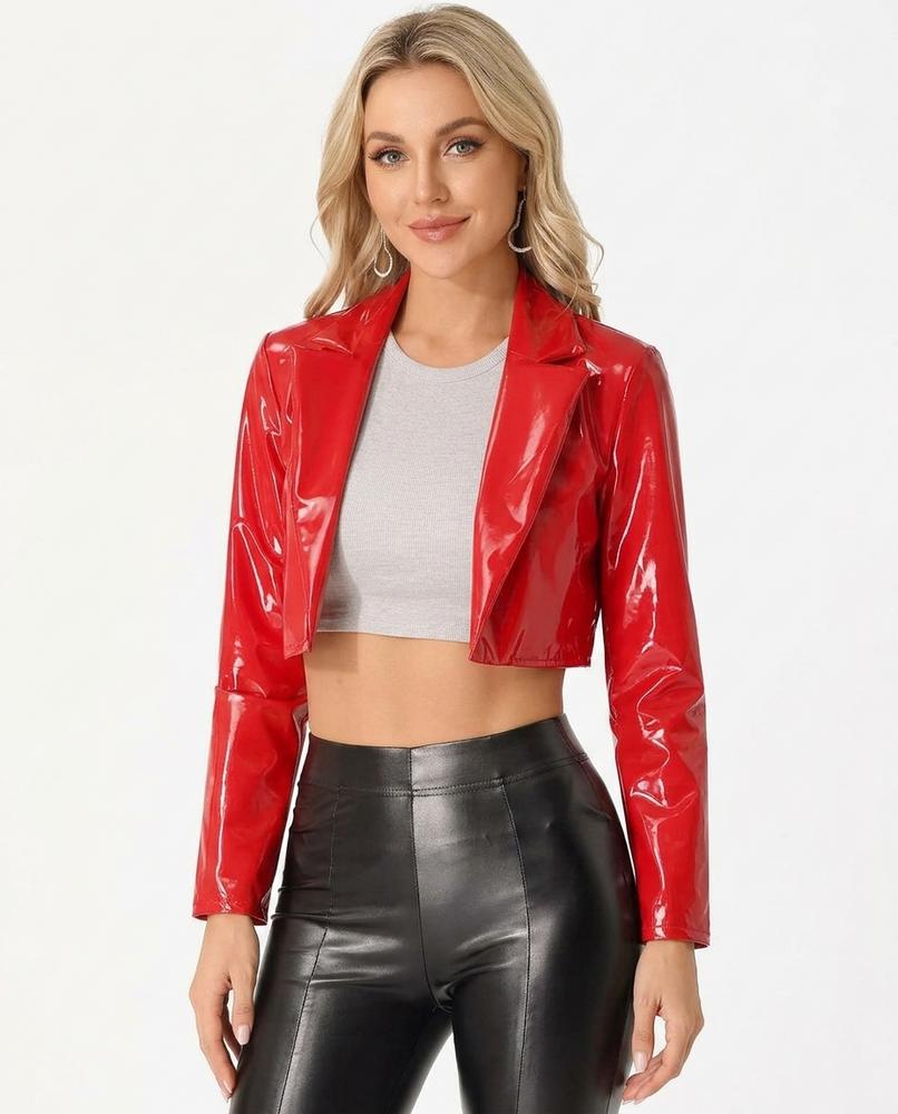 Heidi-Outlet - Tiron | Patent Cropped Jacket Women