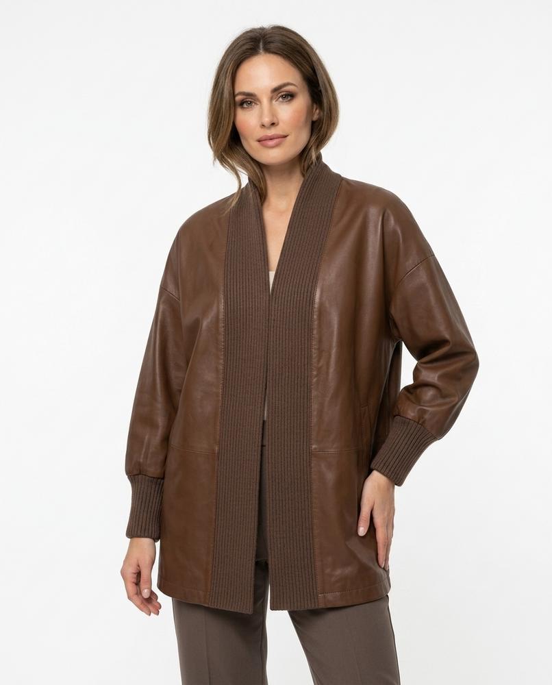 Heidi-Outlet - Vakar | Faux-Leather Open-Front Coat Women