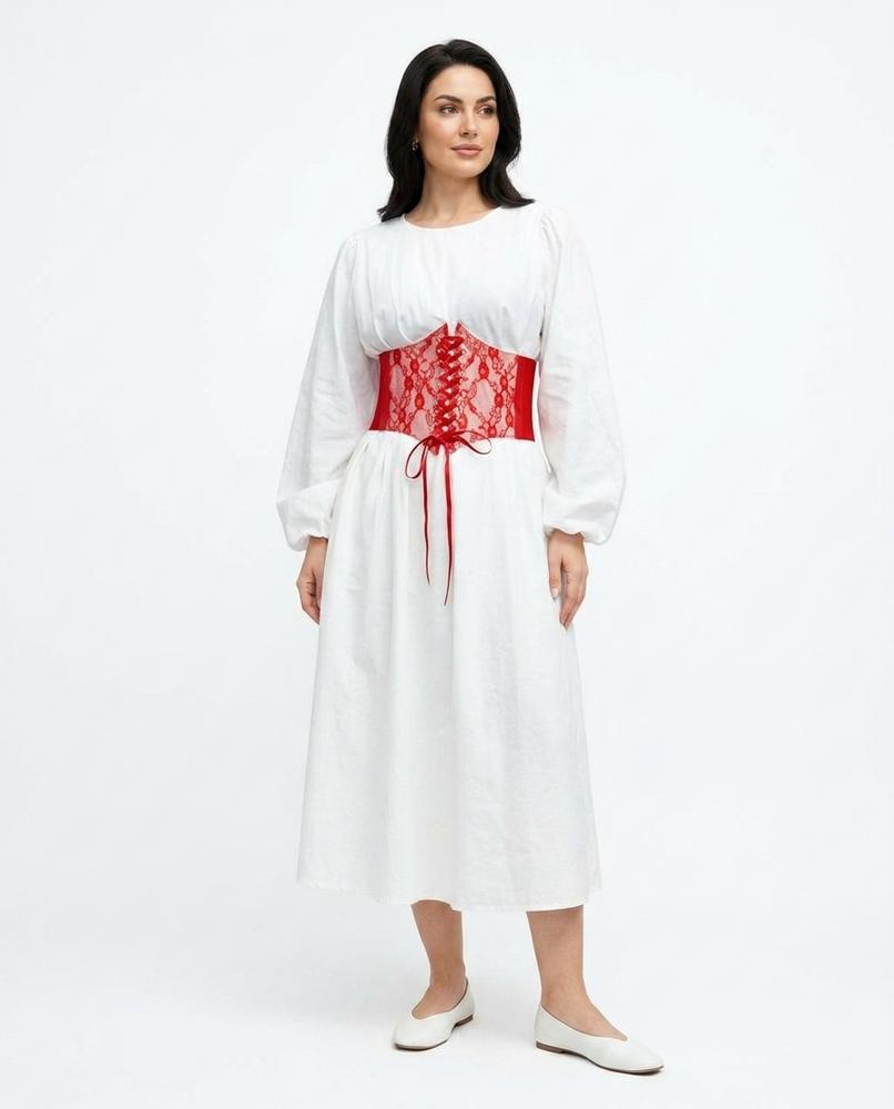 Heidi-Outlet - Lydan | Lace-Up Balloon Sleeve Dress Women