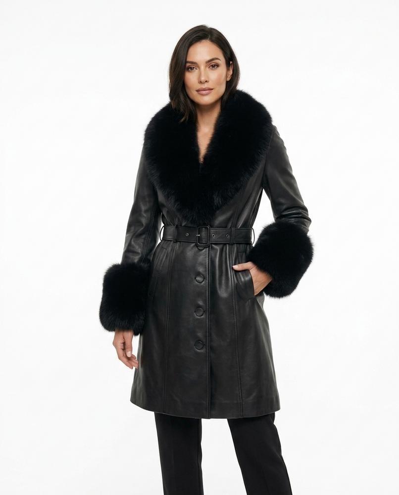 Heidi-Outlet - Arran | Fur-Trimmed Belted Coat Women