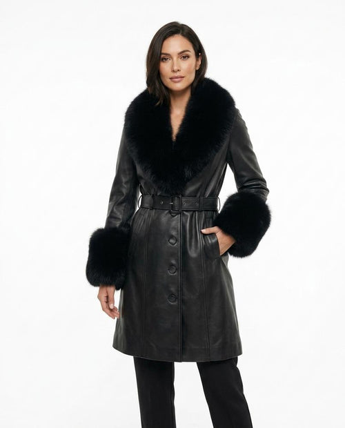 Heidi-Outlet - Arran | Fur-Trimmed Belted Coat Women
