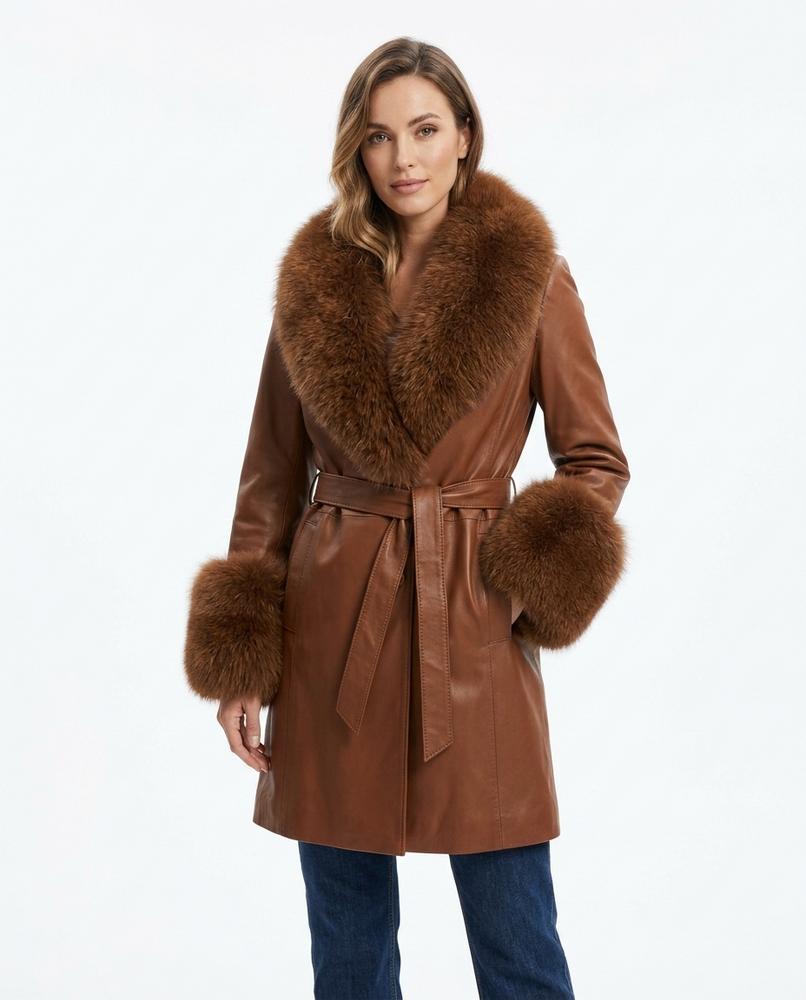 Heidi-Outlet - Arran | Fur-Trimmed Belted Coat Women
