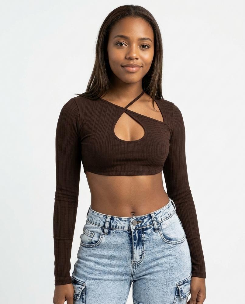 Heidi-Outlet - Tadan | Ribbed Long-Sleeved Top Women