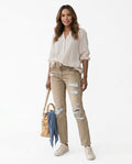 Heidi-Outlet - Seral | Distressed Washed-Out Pants Women