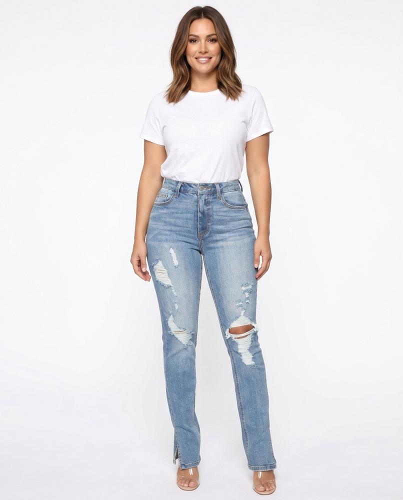 Heidi-Outlet - Aldan | High-Waisted Distressed Pants Women