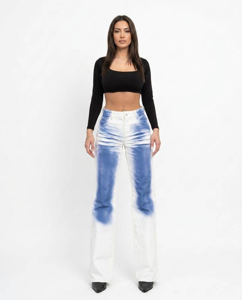 Heidi-Outlet - Katir | High-Waist Two-Tone Pants Women