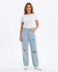 Heidi-Outlet - Valor | Embroidered Light-Wash Pants Women