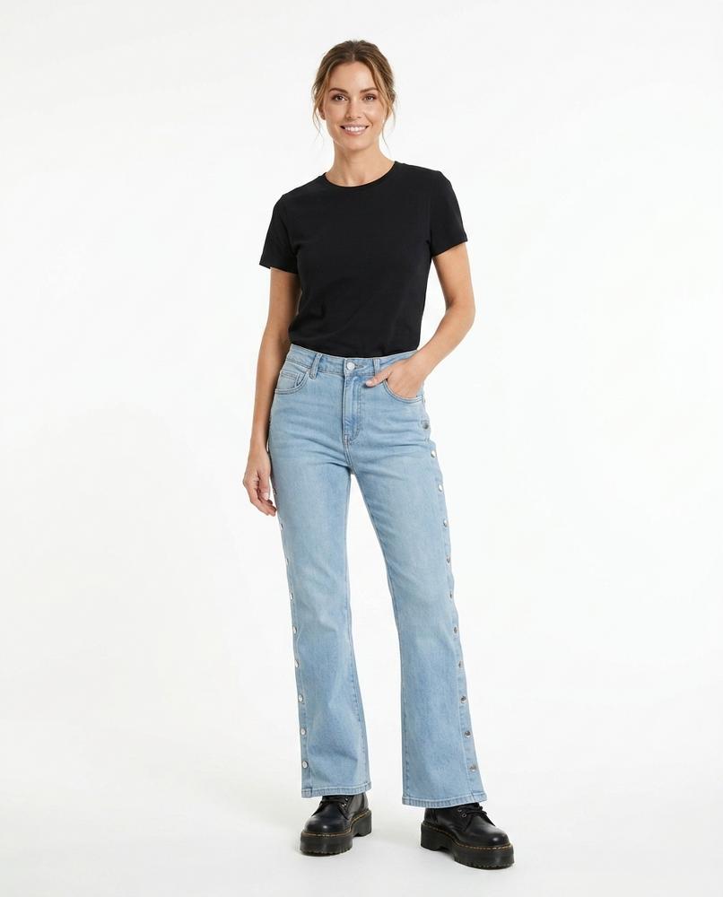 Heidi-Outlet - Rolan | Side-Button Flared Pants Women