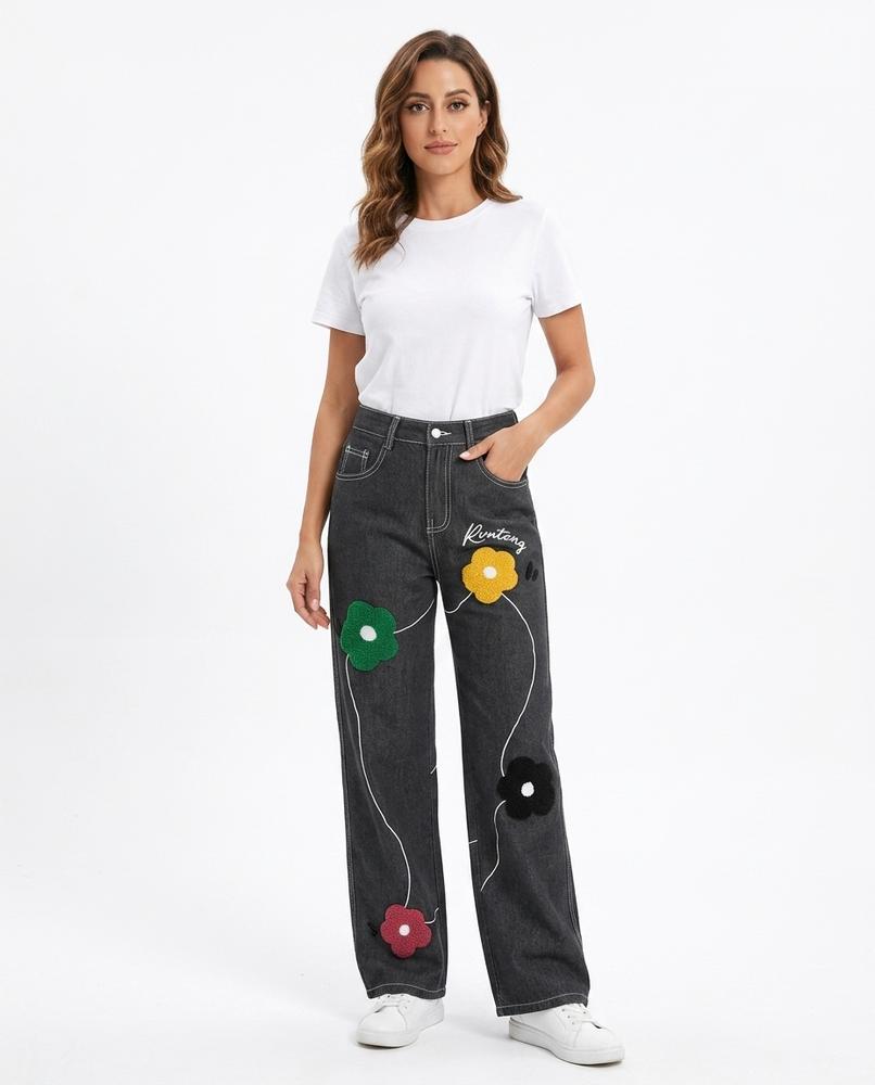 Heidi-Outlet - Niven | Wide-Leg Embroidered Pants Women