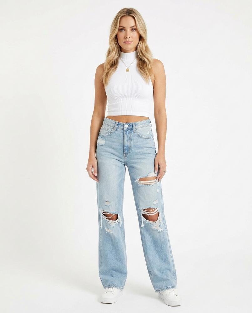 Heidi-Outlet - Arvar | High-Waisted Ripped Pants Women
