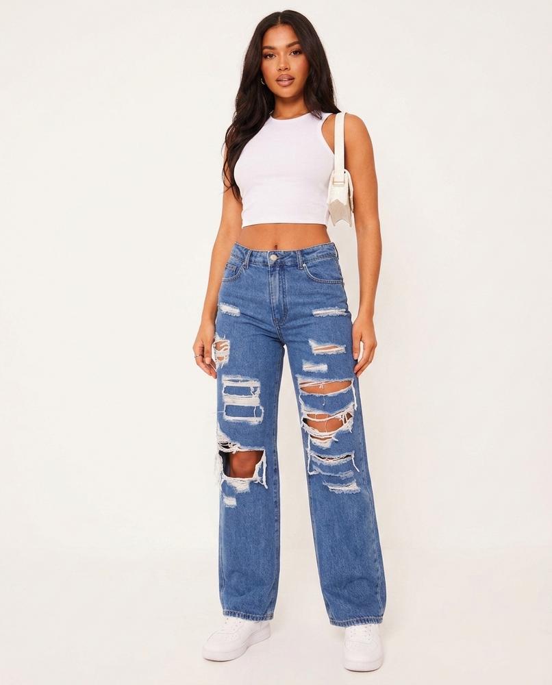 Heidi-Outlet - Arvar | High-Waisted Ripped Pants Women