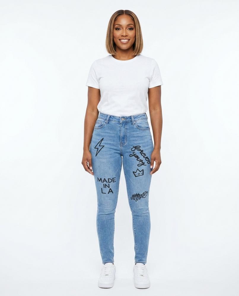 Heidi-Outlet - Tisen | Printed Skinny Fit Pants Women
