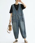 Heidi-Outlet - Taser | Denim Button-Front Jumpsuit Women